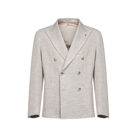 Tagliatore Men Beige Jersey Montecarlo Double-Breasted Blazer